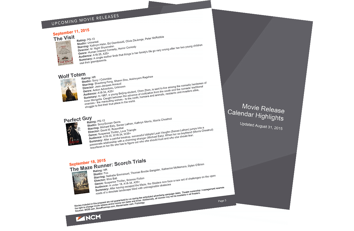 Movie Release Calendar in the printed PDF form that inspired this digital product.